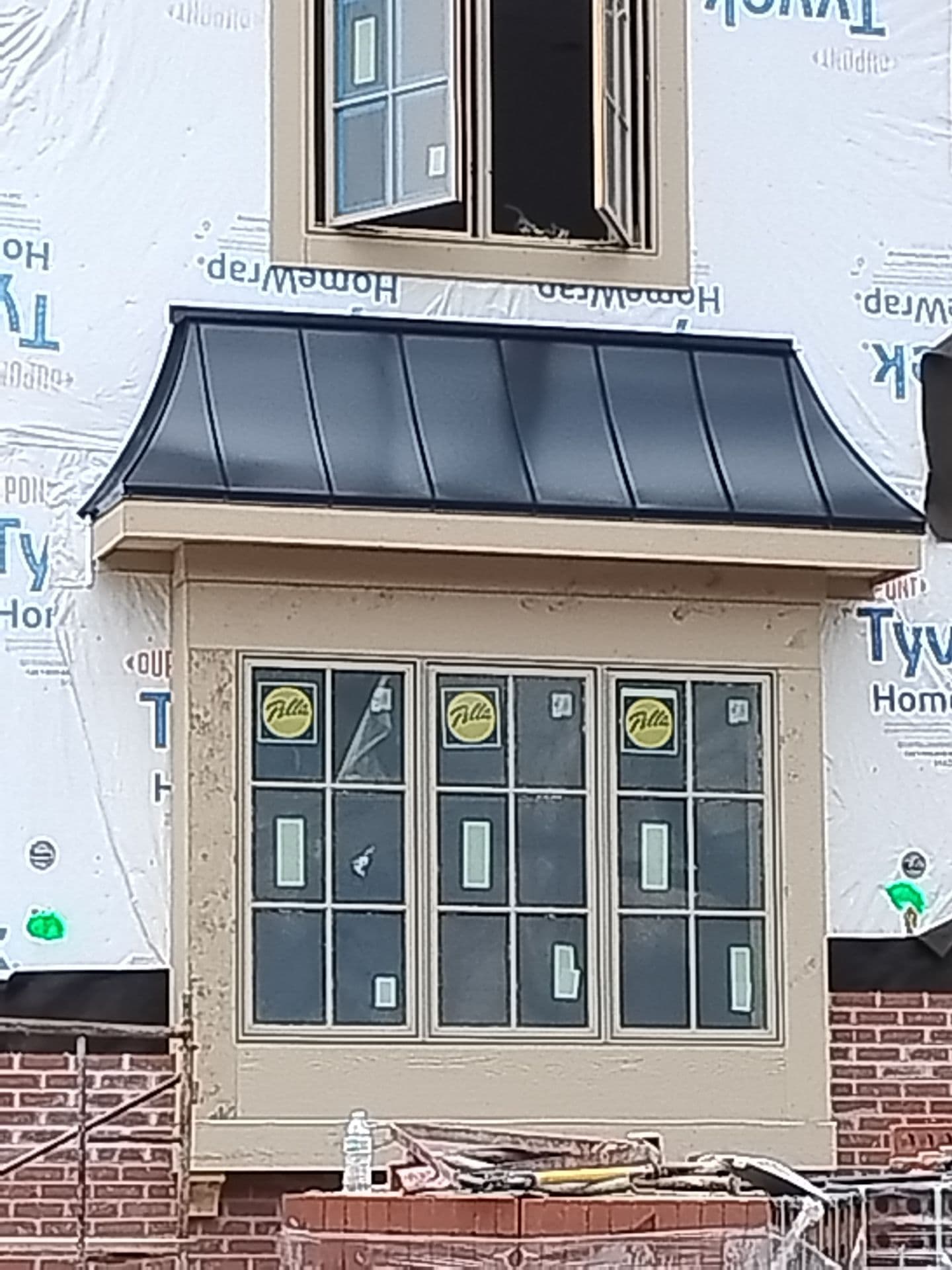 Finished custom architectural metal roof feature