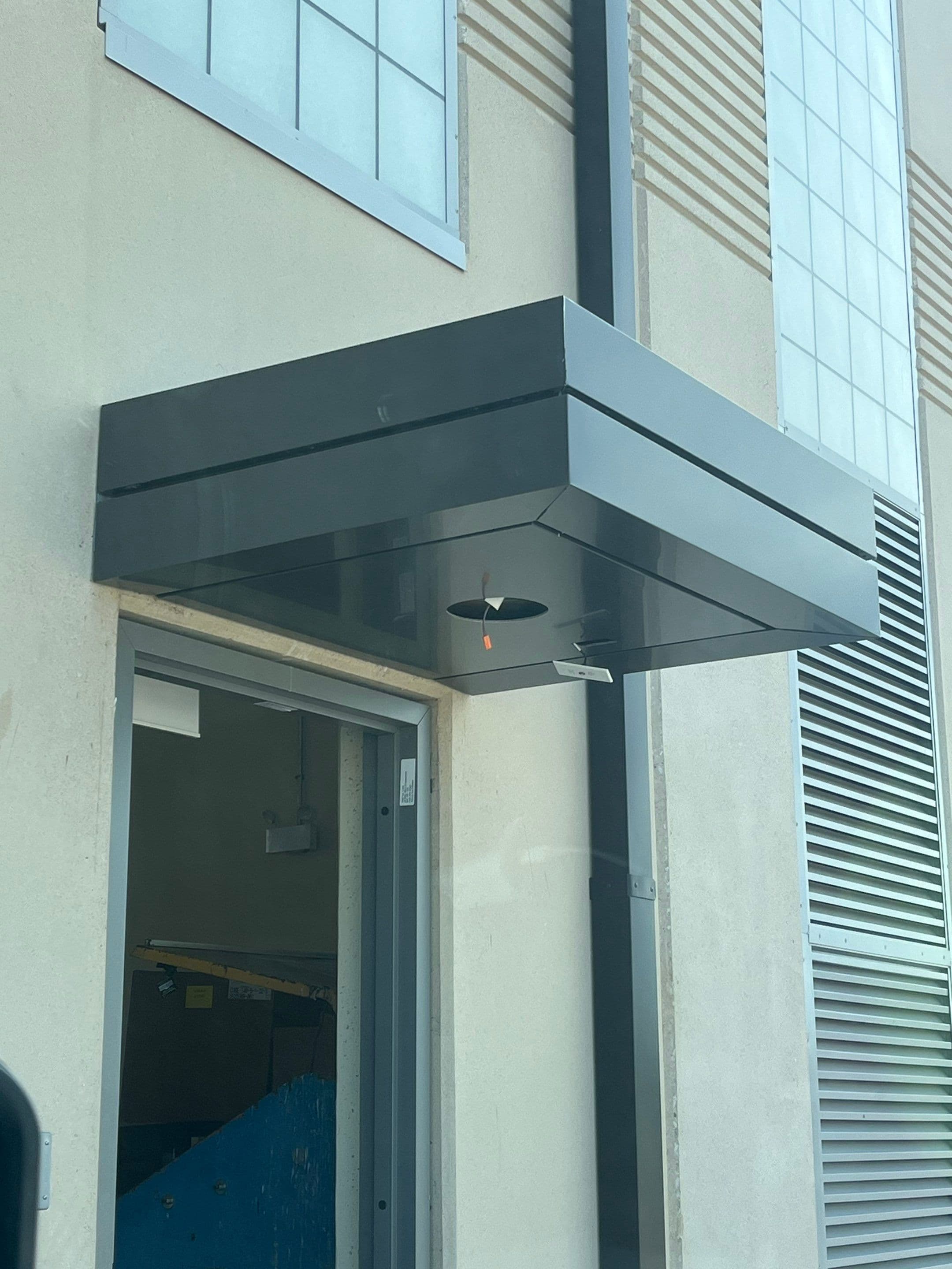 Finished ACM canopy and architectural cladding detail