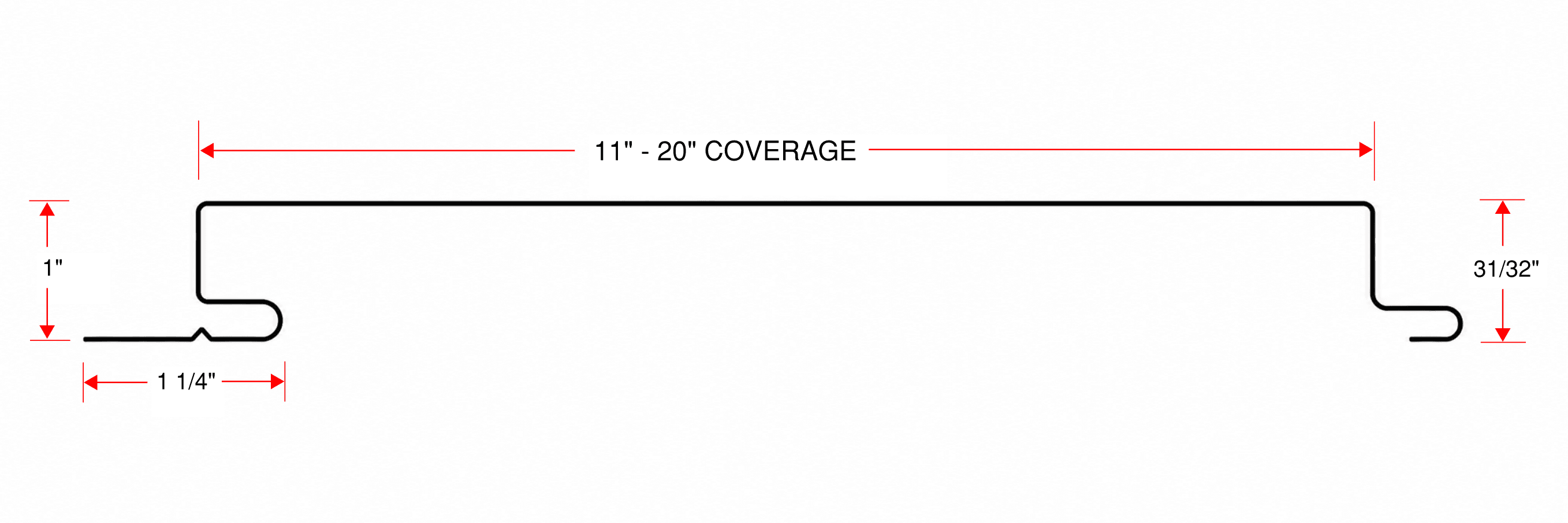 FWQ100 wall and soffit panel profile dimensions