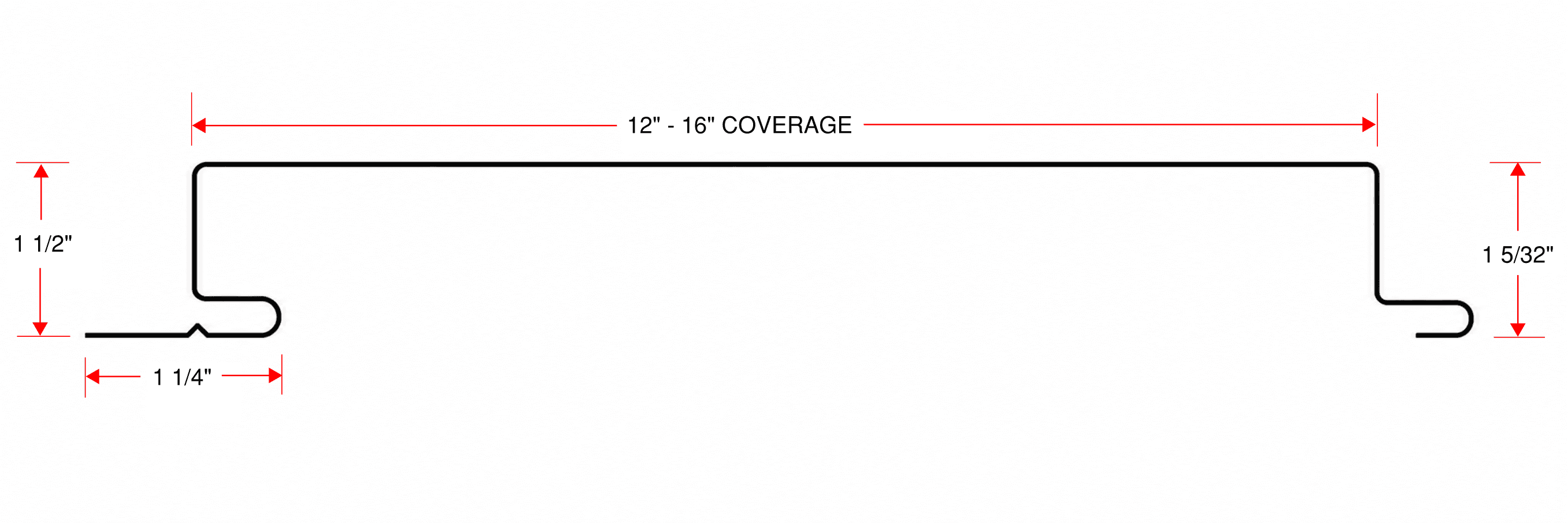 FWQ150 wall and soffit panel profile dimensions