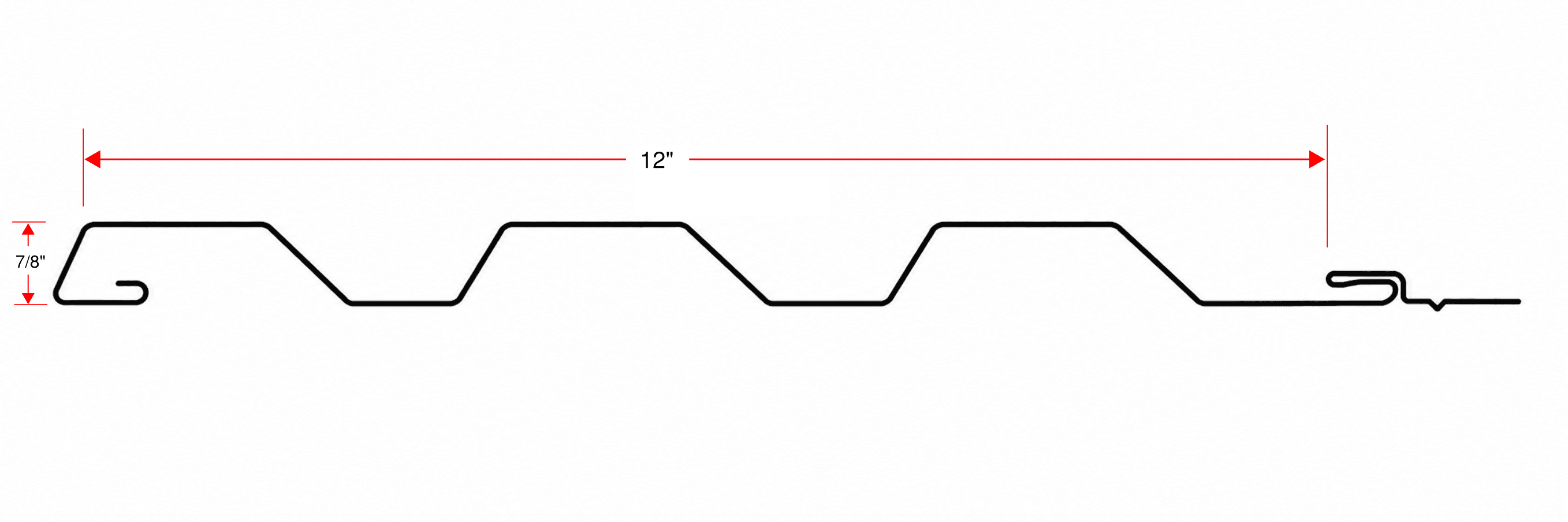 WAV-12-4F wave panel profile dimensions