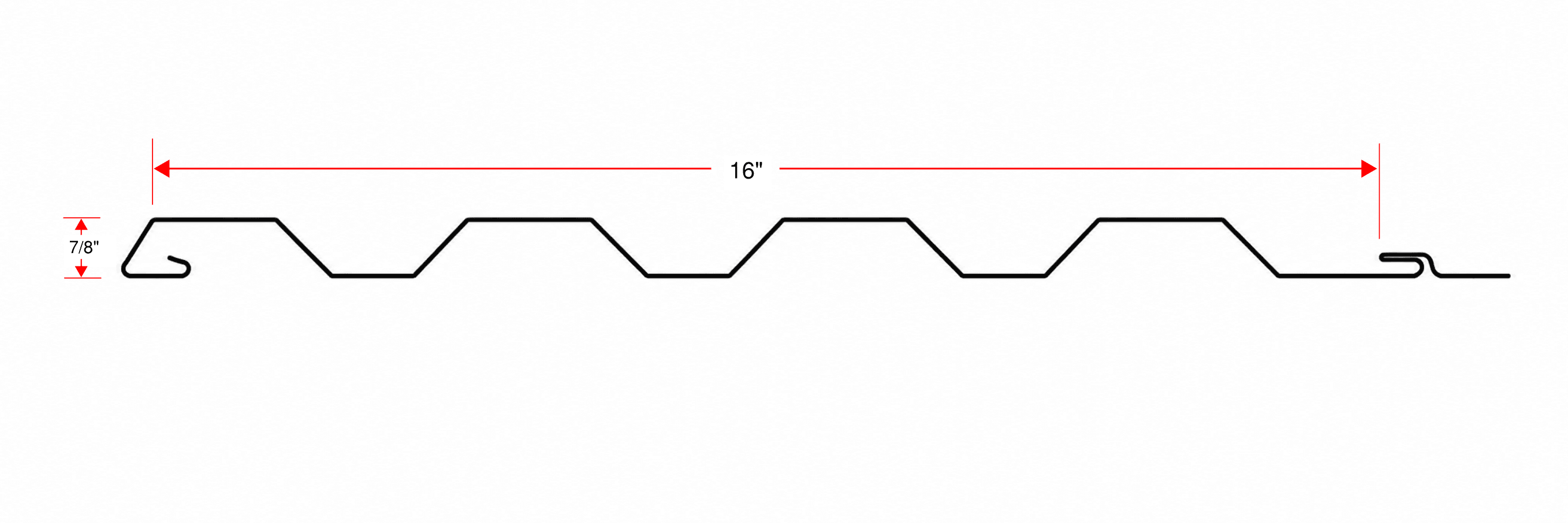 WAV-16-4F wave panel profile dimensions