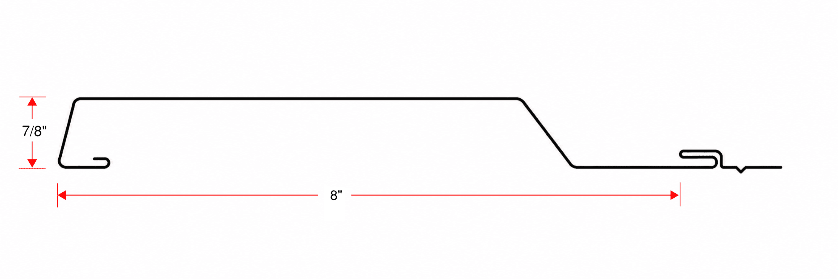 WAV-8-1F wave panel profile dimensions